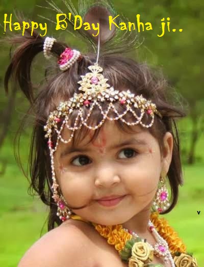 Cute Bal Krishna pic Happy Bday Kanha ji Image